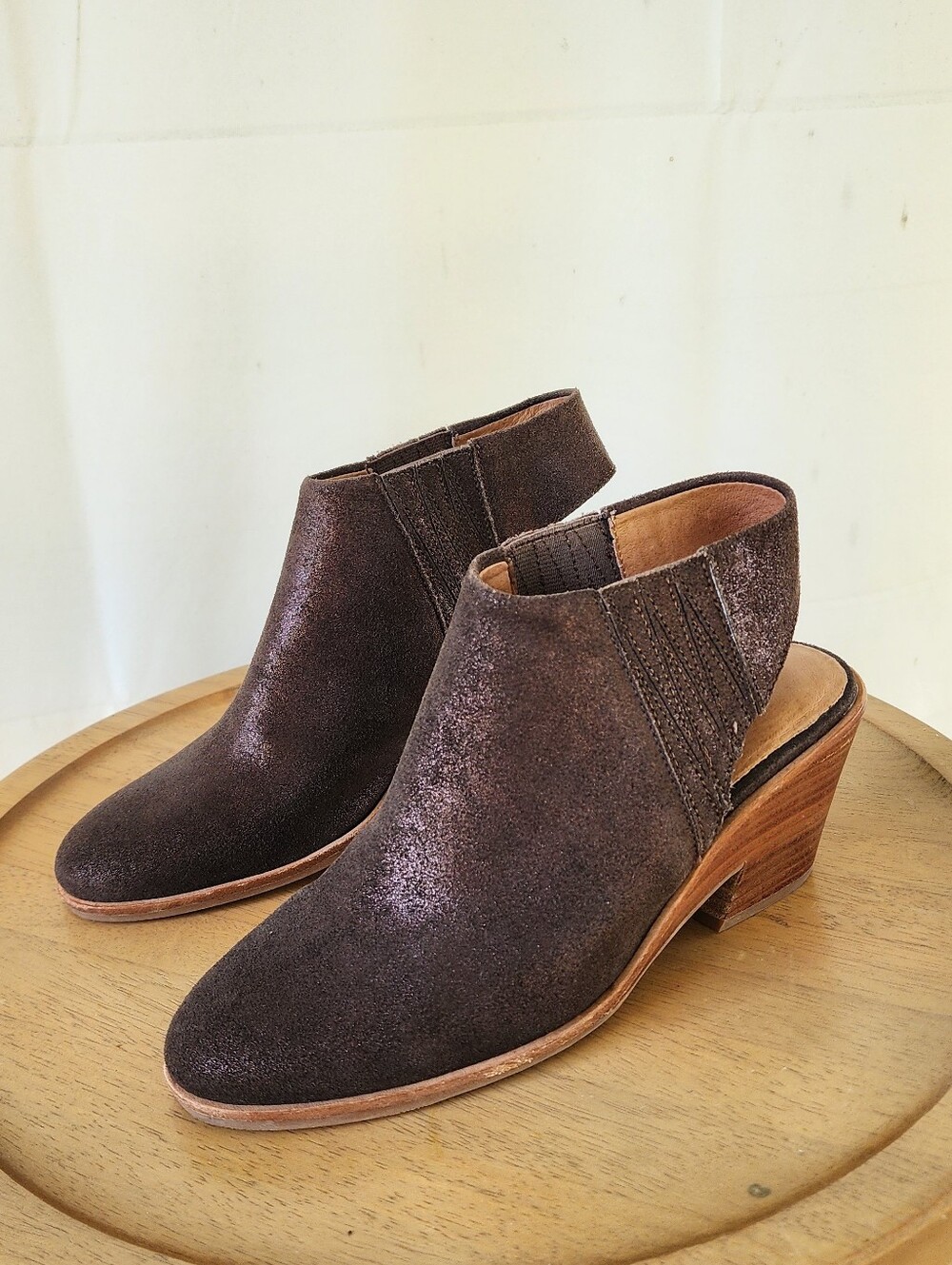 Gentle Souls Blaose Brown Suede Slingback Booties